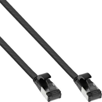 Afbeelding van U/FTP CAT8.1 40 Gigabit platte netwerkkabel met TPE mantel / zwart LSZH 1,5 meter