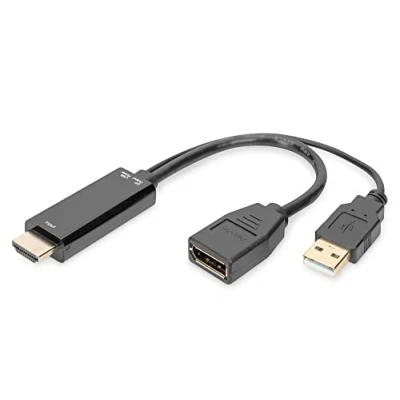 Afbeelding van Digitus AK 330101 002 S HDMI kabel DisplayPort / USB Aansluitkabel bus, A stekker, stekke