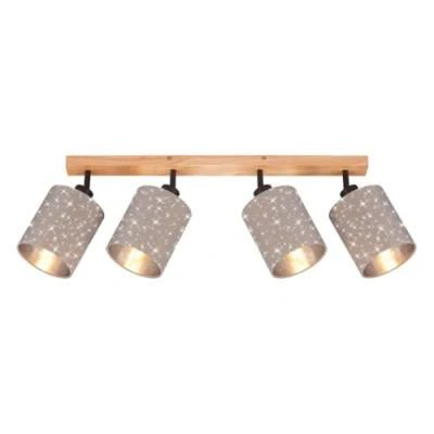 Afbeelding van Plafondspot Stofa met sterdecoratie, taupe 4 lamps