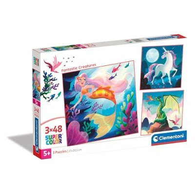 Afbeelding van Clementoni Legpuzzel Super Color Vierkant Fantasie, 3x48st.