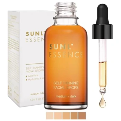 Afbeelding van Sunl&#039;Essence zelfbruinend concentraat, gezicht, bruiningsdruppels om toe te voegen aan een vochtinbrengende crème, gezicht zonder vlekken (medium/donker)