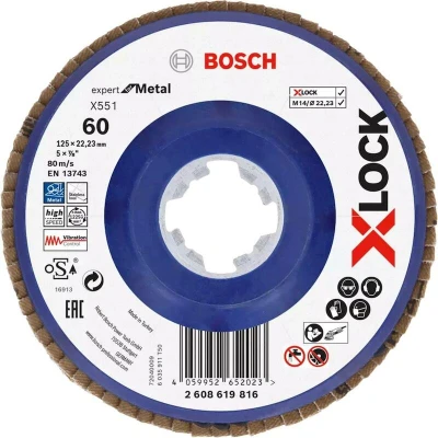 Afbeelding van Bosch Accessories 2608619816 X551 Lamellenschijf Diameter 125 mm Boordiameter 22.23 1 stuk(s)