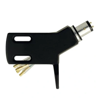 Afbeelding van THAKKER CHS 13 Lichtgewicht aluminium schuine hoofdtelefoon Zwart EMS connector voor rechte toonarm Inclusief headshell kabels