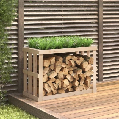 Afbeelding van Houtblokhouder 108x52x74 cm massief grenenhout