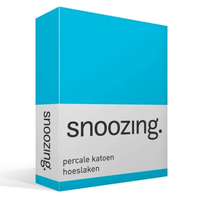 Afbeelding van Snoozing Hoeslaken Lits jumeaux 160x200 cm Percale katoen Turquoise