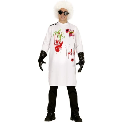 Afbeelding van Widmann Monster &amp; Griezel Kostuum Maffe Wetenschapper Dr Wacko Wit / Beige Small Halloween Verkleedkleding