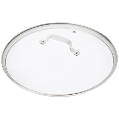 Afbeelding van Tefal Jamie Oliver B89987 Glazen deksel 28 cm met roestvrijstalen rand stoomuitlaat ventiel overloopbeveiliging vaatwasserbestendig Exclusieve gravure op dekselgreep transparant