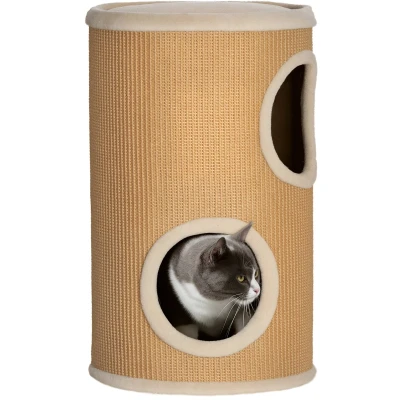 Afbeelding van PawHut Krabton 2 Niveaus Sisal Pluche Bruin