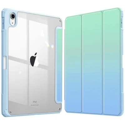 Afbeelding van Fintie Hybride hoes voor iPad 10e generatie 2022 (10,9 inch) Met penhouder Schokbestendige beschermhoes transparante harde aan de achterkant Schaduw zee
