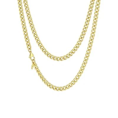 Afbeelding van Richsteel Cubaanse ketting, voor heren en dames, pantserketting, 3 mm/6 mm/9 mm/12 mm, 35 75 cm, zilver/goud (18 K)/zwart 316L roestvrij staal, in Amerikaanse stijl