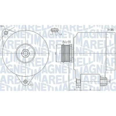 Afbeelding van Magneti Marelli Alternator/Dynamo 063732133010