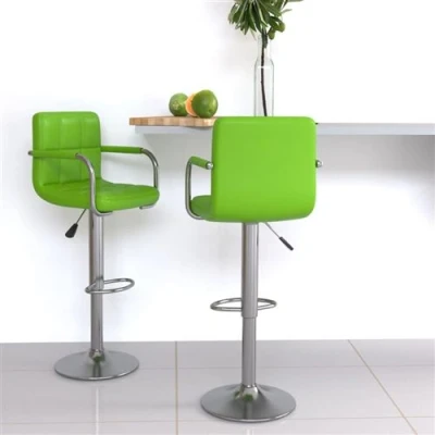 Image de vidaXL Tabourets de bar lot 2 vert similicuir334602