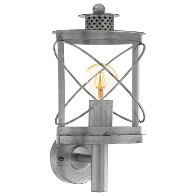 Afbeelding van Wandlamp antiek zilver opwaarts hilburn 1 E27 Eglo