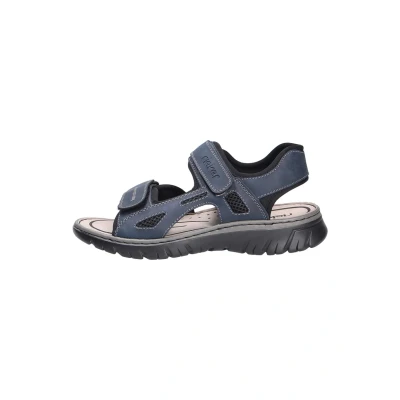 Afbeelding van Rieker Sportive Outdoorsandalen, Heren, Maat: 41, Navyschwarzschwarz (14) Nubukleer
