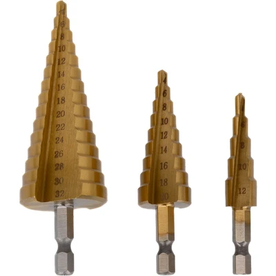 Afbeelding van Benson Stappenboor Set HSS Titanium 3 delig 4 t/m 12 mm 20 32