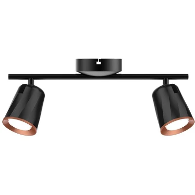 Afbeelding van V TAC VT 812 B N LED Plafondlamp met 2 spots Zwart IP20 10W 1080 Lumen 3000K