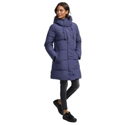Afbeelding van MARIKOO N008 Winterjas voor dames (XS 6XL) Waterdicht Gedeeltelijk met fleece Opstaande kraag Gewatteerde jas capuchon Warme damesjas, Blauw en paars.