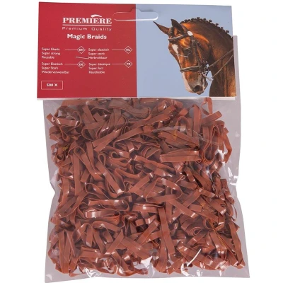 Afbeelding van Premiere Manenelastiekjes Magic Braids Zakje Bruin 500st