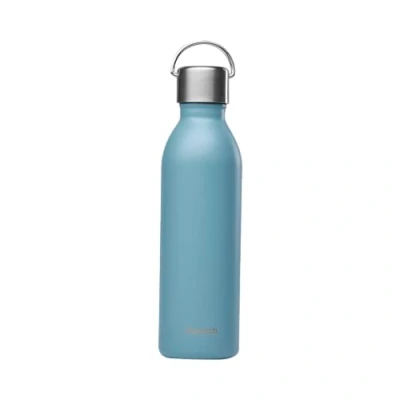 Afbeelding van Qwetch Thermosfles Active staalblauw 600 ml Drinkfles met handvat van gerecycled roestvrij staal 24 uur koud en 12 warm Waterdicht, BPA vrij compact