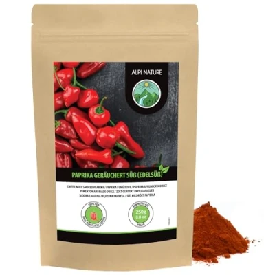 Afbeelding van zachte gerookte paprika (250 g), gemalen paprika, gerookt paprikapoeder in hersluitbare verpakking