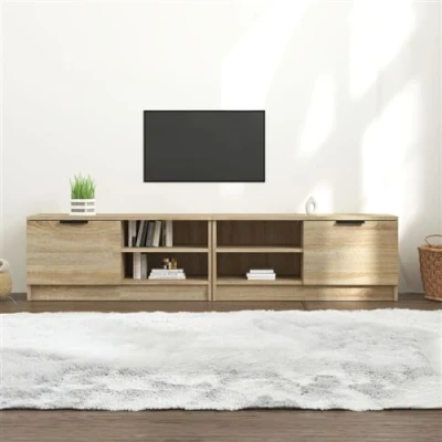 Afbeelding van vidaXL Tv meubels 2 st 80x35x36,5 cm bewerkt hout sonoma eikenkleurig