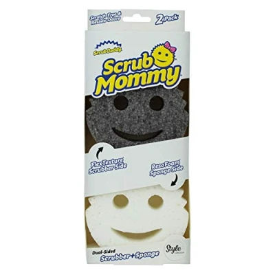 Afbeelding van Scrub Daddy Mommy Vaatwasspons, herbruikbaar, wasbaar, keuken en badkamer, woonaccessoires, Flextexture, reinigingsproducten accessoires, 2 stuks