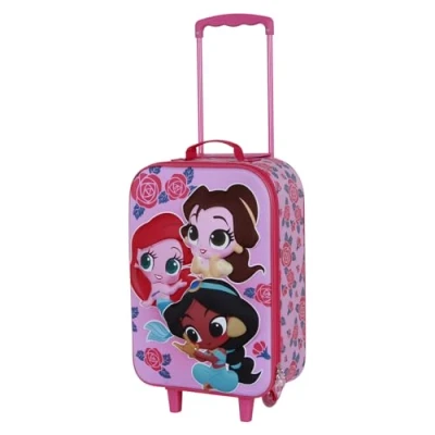 Afbeelding van Karactermania Disney Bloemen Prinses Soft 3D Trolley Koffer Reistas Met Wielen Handbagage Roze