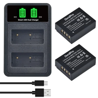 Afbeelding van DuraPro Set van 2 NP W126 batterijen + dubbele led USB oplader voor Fuji W126S X100F X A1 E2 E2S Pro1 Pro2 T1 T2 T3 T10 T20 T100 H1 PM ix HS33 camera&#039;s