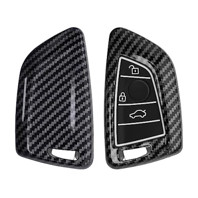 Afbeelding van kwmobile hoes voor autosleutel geschikt BMW 3 knops Smart Key Autosleutelbehuizing in zwart Carbon design