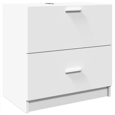 Afbeelding van Wastafelkast 59x37x59 cm bewerkt hout wit
