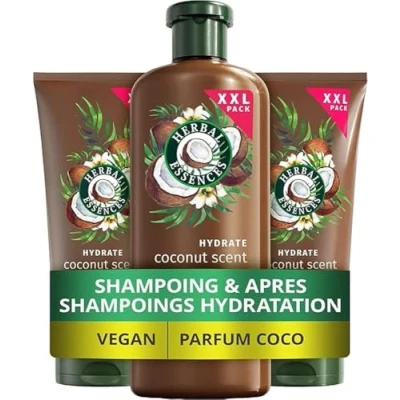 Afbeelding van Herbal Essences Vochtinbrengende shampoo met kokosmelk en hydraterende conditioner voor droog haar, 680 ml