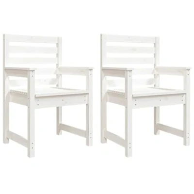 Afbeelding van vidaXL Tuinstoelen 2 st 60x48x91 cm massief grenenhout wit
