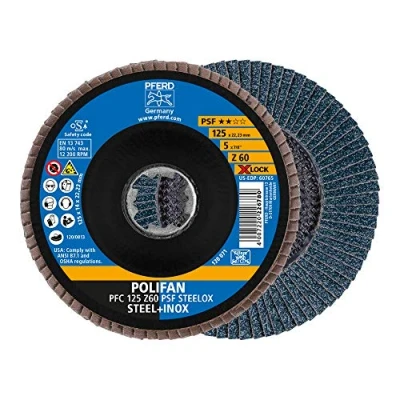 Image de PFERD PFC 125 Z 60 PSF STEELOX/X LOCK POLIFAN disque à lamelles 125mm conique grain universel ligne acier/acier précieux 67