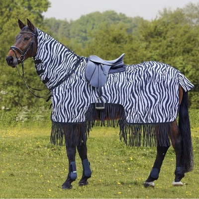 Afbeelding van Waldhausen Vliegenuitrijdeken met Franjes Zebra 145/195