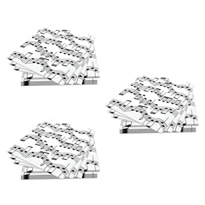Afbeelding van Beistle S58113AZ3 papieren servetten, muzieknoten, 48 stuks, wit/zwart