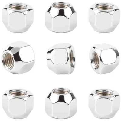 Afbeelding van GAsuppply 20 stuks open wielmoeren M12 x 1,5, SW19 60 kegel, geschikt voor Hyundai KIA Mazda Citroen lichtmetalen (verchroomd)