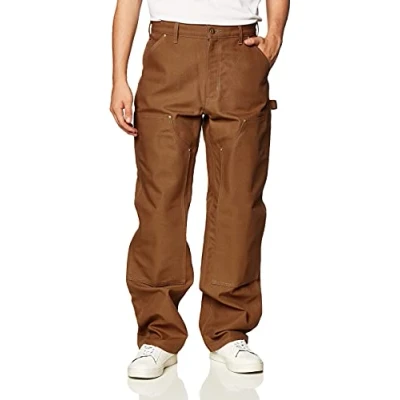 Afbeelding van Carhartt Werkbroek van zwaar canvas, hard gevoerd, aan de voorkant, losse pasvorm, herenbroek (1 stuk), Bruin (Carhartt Brown)