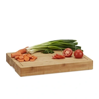 Afbeelding van Relaxdays 10022157 snijplank, bamboe, natuur, 35 x 45 5,5 cm