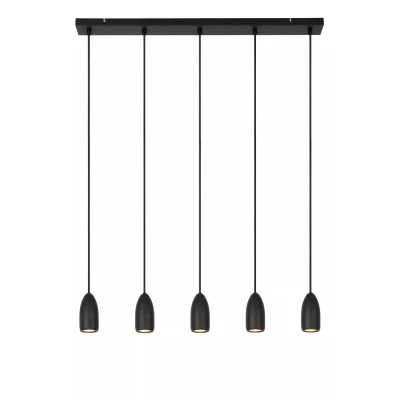 Afbeelding van Lucide Hanglamp Evora 5L Zwart