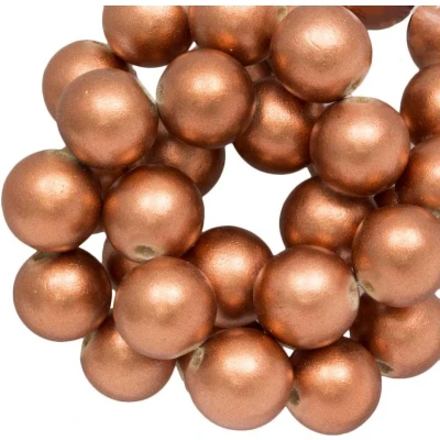 Afbeelding van Houten Kralen Metallic Look (16 mm) Copper (25 stuks)