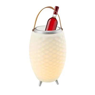 Afbeelding van FlinQ Bali M Speaker Lamp Draadloze Wijnkoeler Tafellamp Bluetooth RGB Wit