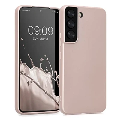 Afbeelding van kwmobile telefoonhoesje geschikt voor Samsung Galaxy S22 Hoesje smartphone Back cover in metallic goud