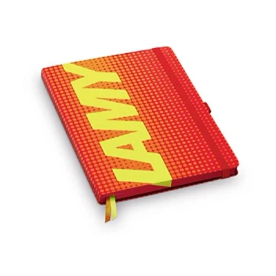 Afbeelding van Lamy papier Softcover A5 notitieboek 810 DIN formaat in de kleur glanzend rood met bepaling, 192 pagina&#039;s en elastische sluitband, afmetingen: 145 x 210 mm