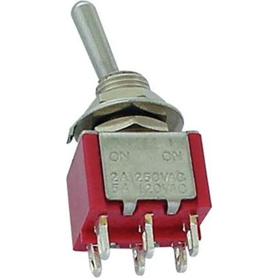 Afbeelding van VERTICALE TUIMELSCHAKELAAR DPDT ON PCB TYPE (8011C)