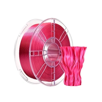 Afbeelding van PLA Plus (PLA+) Shiny Silk filament voor 3D printer 1,75 mm, zijde PLA+ 1,75, maatnauwkeurigheid +/ 0,02 spoel van 1 kg FDM (roze rode zijde)