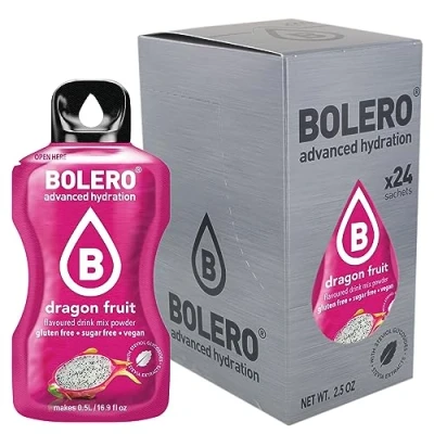 Afbeelding van Bolero Dragon Fruit, 24 x 3 g, sappoeder zonder suiker, gezoet met stevia + vitamine C, voor kinderen en sporters, glutenvrij, veganistisch, drakenvruchtensmaak