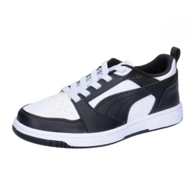 Afbeelding van Puma Rebound V6 Unisex Sneakers laag White/black voor kinderen, Maat: 28, Hoogwaardig imitatieleer