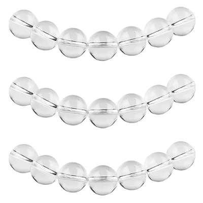 Afbeelding van MJDCB 45 stuks 8 mm witte kwarts rijgkralen met gat, natuurlijke ronde kralen, losse kralen voor het maken van sieraden, armbanden, halskettingen