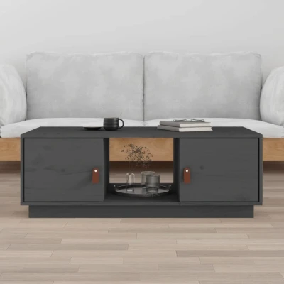 Afbeelding van Salontafel 100x50x35 cm massief grenenhout grijs