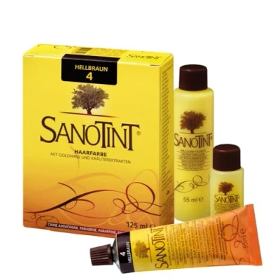 Afbeelding van Sanotint Haarkleur nr. 4 lichtbruin, verpakking van 2 (2 x 125 ml)